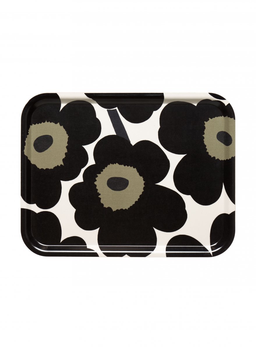 Marimekko Unikko Tarjotin Musta 27x20 Cm - Keittiö